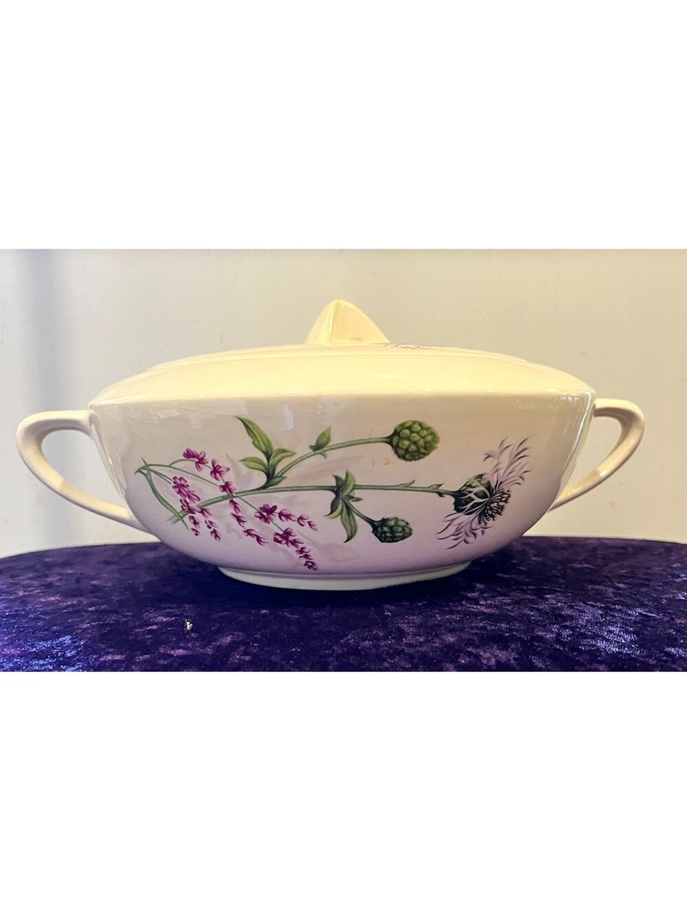 Round Covered Vegetable Dish Thistle by LIMOGES-AMERICAN